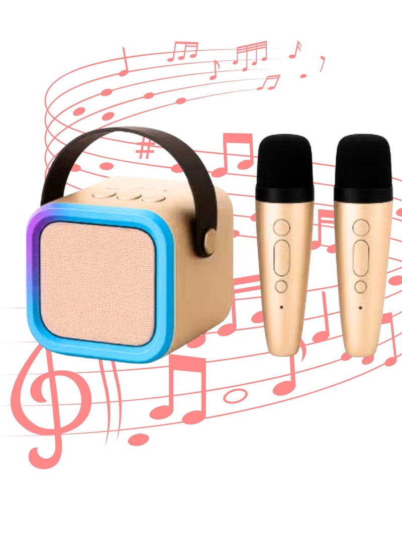 Portable Karaoke Machine for Kids & Adults – Bluetooth Karaoke Speaker with 2 Wireless Microphones, LED Color Lights, and Perfect for Home Parties, Birthdays, and Family Fun - Image 1